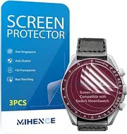 MIHENCE Compatible for Swatch MoonSwatch Screen Protector, HD Full Coverage Invisible TPU Screen Protector Compatible for Swatch Speedmaster Moonswatch (3PCS)