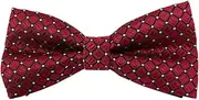 [HISUNBEN] Men's Solid Color Pre-tied Bow Tie Adjustable Tuxedo Two Layer Bow Tie with Gift Box-Red-06