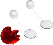 Naisfei 2 Set Floating Betta Exercise Mirror With Ball for Fish Tank Toy - Single Side