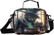 Cat Witch Eye Insulated Lunch Box for Women Men - Ideal for Work, Picnics - Includes Adjustable Shoulder Strap