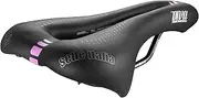 [Selle Italia] Diva Gel Flow - Ladies Comfortable Gel Pad Ergonomic Cut Out Saddle for City & MTB Manganese Frame - Size L3, Black/Pink