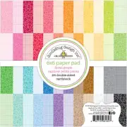 Doodlebug Petite Prints Double-Sided Paper Pad 6"X6" 24/Pkg-Floral-Graph Rainbow