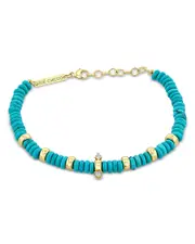 Zoe Chicco 14K Yellow Gold Gemstone Beads Turquoise & Diamond Bracelet