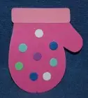Pink Mitten with Poke-a-Dots, Foam Refrigerator Magnet, Made in the USA