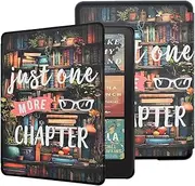 Case for Kindle Paperwhite 12th Gen 2024 (7") & Kindle Colorsoft Signature Edition, Lightweight PU Leather Protective Cover with Auto Sleep Wake Hand Strap, Just One More Chapter