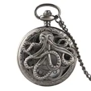 Octopus Design Quartz Analog Pocket Watch with Chain Arabic Number Dial Gifts