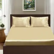 Ramesses Casablanca Satin Fitted Sheet Combo Set Champagne King