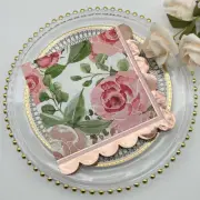 Elegant Pink Floral Paper Napkins Pretty Chic Decorative Wedding Napkins Paper P