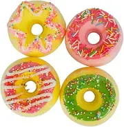 FOYTOKI Skin-Softening Spa Bath 4pcs Doughnut Shape Shower Salt Balls Sea Bath Relaxing Moisturizing 100g Assorted