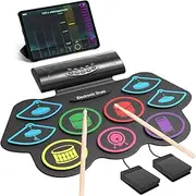 Bluetooth 9 Pad Electronic Roll Up Drum Kit Electric Hand Roll Drum Machine