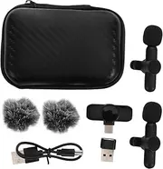 Abaodam Cordless Lapel Microphone -c Adapter Noise-free Recording Ideal for Vlogging Interviews and Presentations
