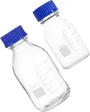 BESTOYARD 2pcs Leakproof Glass Bottles Graduated Lab Containers For Chemical Storage Transparent Bottles For Easy Monitoring