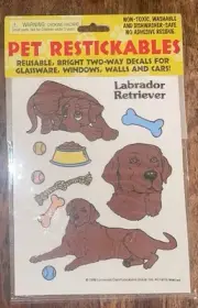 Labrador Retriever Pet Restickables New Sealed 1996 Colors Glow Stained Glass