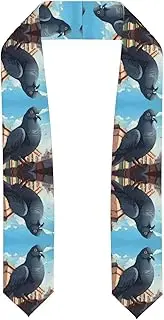 [SKKNT] Cartoon Pigeon Print Graduation Shawl Stole For Academic Commencements Honor Sash Congratulations Gift