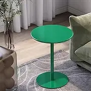Kitchen Bar Table, Pub Counter Height Bistro Tables, Green High Top for Living Room, Apartment, Small Spaces, Sturdy Metal Frame, Easy to Assemble Circular Cocktail Table(60x72cm)