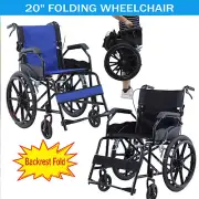 20"Foldable Wheelchair Elderly and Disabled Lightweight Mobility Aid For Elderly