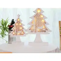 在飛比找樂天市場購物網優惠-白色木製加燈聖誕樹(小)，聖誕節/LED燈/聖誕老公公/聖誕