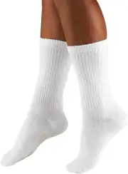TRUFORM Men's Athletic Socks Crew Length 15-20mmHg (White) Large
