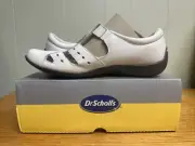Dr Scholls Shoes Womens 8W Closed Toe Fisherman Wht Leather Hook and Loop Flats
