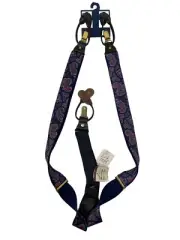 Vintage Pelican Convertible Suspenders Braces Blue Paisley Button Attach USA NWT