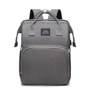 GGP Grey Portable Mommy Bag With Baby Crib Multi Function Baby Diaper Backpack, Lightweight And Large Capacity For Moms
