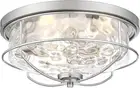 15 Inch Ceiling Light Fixtures, HWH 3-Light Modern Flush Mount Light with Brushe