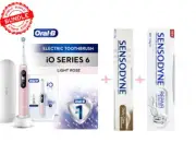 Oral-B iO 6 Series Rechargeable Toothbrush Light Rose 1 Each + 2 Sensodyn paste