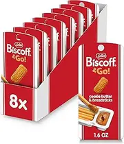 Lotus Biscoff & GO, Cookie Butter and Breadsticks Snack Pack, Non GMO + Vegan, 1.6 Oz (Pack of 8)
