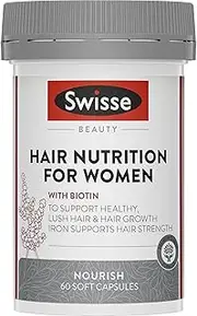 Swisse Beauty Hair Nutrition For Women - with Biotin And Silica To Support Lush Hair Growth - 60 Capsules