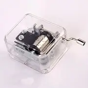Laxury YouTang(TM) 18 Notes Movement Mini Clear Plastic Handcrank Music Box, Different Tunes Available (Tune:Happy Birthday)