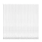 24pcs Kebob Skewers 45cmx4.3mmx1.2mm Stainless Steel Ring Handle Flat Sticks