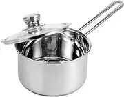 Stainless Steel 3 Quart Saucepan, Uncoated Milk Pan, Portable Cooking Pot With Lid for Heat Milk