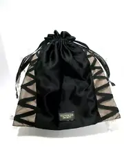 Victoria's Secret Drawstring Lingerie Black Satin Gift Bag & Size L Black Panty