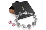 Boxed Pandora Inspired Full Set Beaded Charm Bracelet