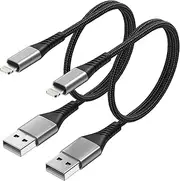 Umefly 2 FT iPhone Charger Cord 2 Pack, USB A to Lightning Cable 2FT, iPhone Charger Fast Charging Cord for Car, iPhone 14 13 12 11 Pro Max