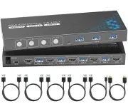 HDMI KVM Switch for 4 Computer 1 Monitor,Monitor Switcher for Multiple Laptop/PC