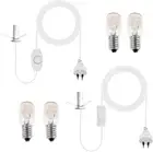 2 Pcs Salt Lamp Cord with 4 Free E14 Bulbs Set, Original Cord with On/Off Switch