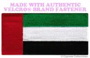 UAE FLAG PATCH EMBROIDERED UNITED ARAB EMIRATES DUBAI w/ VELCRO® Brand Fastener