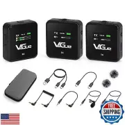 VeGue Wireless Lavalier Microphone System, 2.4GHz Dual Channel Wireless Lapel