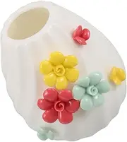 iplusmile Ceramic Bud Vase for Flowers Chic Ribbed Textured Decorative Container for Bookshelf Coffee Table Multifunctional Aroma Diffuser and Floral Decor for Rv Home Ambiance