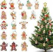 Christmas Decorations (18PCS) Gingerbread Man Christmas Ornament for Christmas Tree,ZANZER Christmas Tree Assorted Plastic Gingerbread Figurines for Xmas Tree Hanging Festive Holiday Party DIY Craft