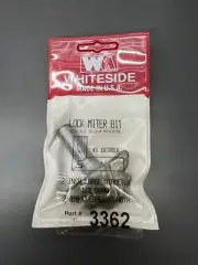 WHITESIDE 3362 LOCK MITER ROUTER BIT FOR 1/2 - 3/4 MTRL 2" DIA 1/2" SH 2-3/8" OL
