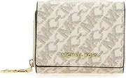 [Michael Kors] SM Trifold ZA Wallet, Women's Handbag, Vanilla/Lugg