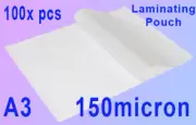 Commercial MCS A3 150 Micron Laminating Pouch film 100 Pack, 303x426mm, Clear