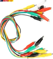 10Pcs Premium Alligators Electrical Clips Lead for Test Probes & Leads with 5 Co