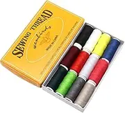 Generic 12Pcs Sewing Thread Bobbins Kit for Hand and Machine Use with Prewound Spools