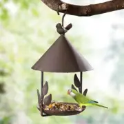 Hanging Bird Feeder Parrot Iron Food Container Wild Seed Outdoor Birdfeeders