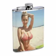 Moroccan Pin Up Girls D12 Flask 8oz Stainless Steel Hip Drinking Whiskey
