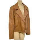 NWT Cupcakes and Cashmere zip up faux leather Moto jacket in camel XL
