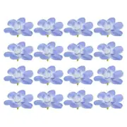 24Pcs Artificial Orchid Petals Faux Orchid Flower Head Fake Flowers, Blue